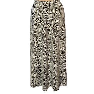 Cato Sz 14/16W Maxi Skirt Animal Print Zebra Dark Brown Cream Long Pull On 0885